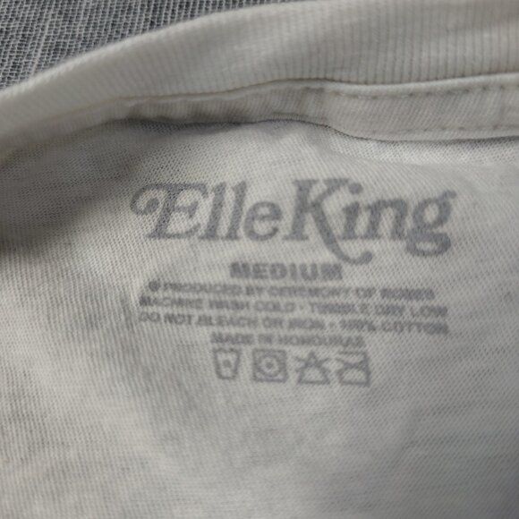 Elle King No Cussin Band T-Shirt Size Medium White Red Cursive Spell Out - Picture 5 of 11